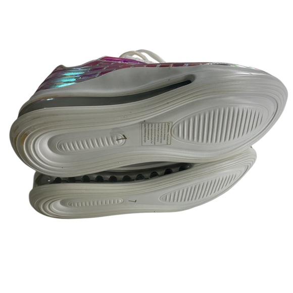 Holographic, Iridescent, White,silver, shock absorbent, Sneakers, size 7,New - Picture 6 of 14